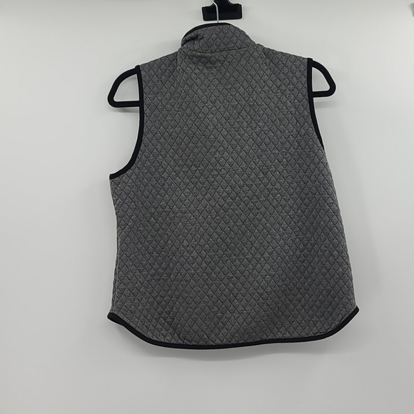 Shein gray quilted vest with black piping. Size m - Picture 2 of 4